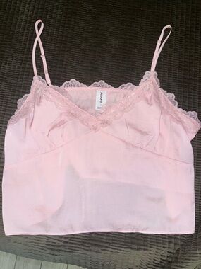 Abound Light Pink Lace Trim Bandeau Cami